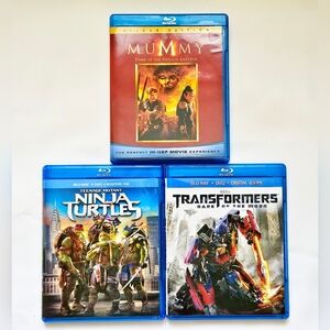 *Transformers, The Mummy & Ninja Turtles* BLURAY & DVDS.